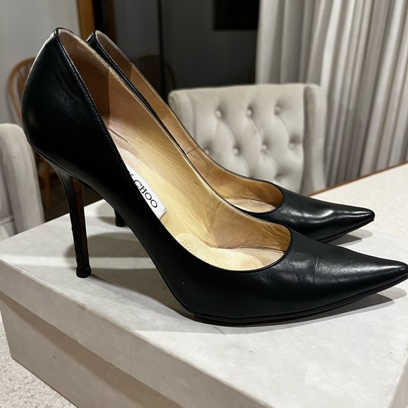 Jimmy Choo Abel Kid Black 100mm 40 9 - Picture 3 of 6